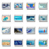 Picture of 304 Stainless Steel Ocean Jewelry Italian Charm Links For DIY Modular Bracelet Watch Jewelry Making Wholesale Silver Tone Rectangle Sea 10mm x 9mm