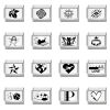 Picture of 304 Stainless Steel Italian Charm Links For DIY Modular Bracelet Watch Jewelry Making Wholesale Silver Tone Black Rectangle 10mm x 9mm
