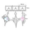 Picture of 1 Packet ( 3 PCs/Set) 304 Stainless Steel Italian Charm Links For DIY Modular Bracelet Watch Jewelry Making, With Zinc Alloy Pendant Planet Moon AB Color Silver Tone - Wholesale, 10mm x 9mm