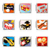 Picture of 304 Stainless Steel Music Italian Charm Links For DIY Modular Bracelet Watch Jewelry Making Wholesale Silver Tone Multicolor Enamel Rectangle Musical Instrument 10mm x 9mm
