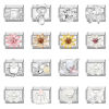 Picture of 1 Piece 304 Stainless Steel Italian Charm Links For DIY Modular Bracelet Watch Jewelry Making, Flower Cat Silver Tone - Wholesale, 10mm x 9mm