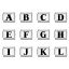Bild von 1 Stück 304 Edelstahl Italienische Charm-Links für die DIY-modulare Armbanduhr-Schmuckherstellung, Anfangsbuchstabe/ Großbuchstabe Nachricht " A-Z " Schwarz Silberfarbe - Großhandel, 10mm x 9mm