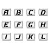 Picture of 1 Piece 304 Stainless Steel Italian Charm Links For DIY Modular Bracelet Watch Jewelry Making, Capital Alphabet Initial Letter Message " A-Z " Black Silver Tone - Wholesale, 10mm x 9mm