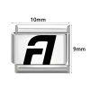 Picture of 1 Piece 304 Stainless Steel Italian Charm Links For DIY Modular Bracelet Watch Jewelry Making, Capital Alphabet Initial Letter Message " A-Z " Black Silver Tone - Wholesale, 10mm x 9mm