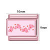 Image de 1 Pièce Maillons de Charme Italiens pour la Fabrication de Bijoux de Montres-Bracelets Modulables à Faire Soi-Même En Gros en 304 Acier Inoxydable en Rose 10mm x 9mm