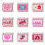 Picture of 1 Piece 304 Stainless Steel Italian Charm Links For DIY Modular Bracelet Watch Jewelry Making, Pink - Wholesale, 10mm x 9mm
