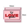 Bild von 1 Stück 304 Edelstahl Italienische Charm-Links für die DIY-modulare Armbanduhr-Schmuckherstellung, Rosa - Großhandel, 10mm x 9mm