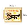 1 個 304ステンレス鋼 イタリアンチャームリンク DIY モジュラーブレスレット・時計用, エナメル 金メッキ - 卸売り, 10mm x 9mm の画像
