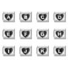 Picture of 1 Piece 304 Stainless Steel & Zinc Based Alloy Valentine's Day Italian Charm Links For DIY Modular Bracelet Watch Jewelry Making, Heart Message " A-Z " Black Silver Tone - Wholesale, 10mm x 9mm