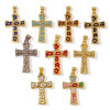 Picture of 1 Piece Brass Religious Pendants Wholesale, Cross Multicolor Enamel 3.7cm x 2cm