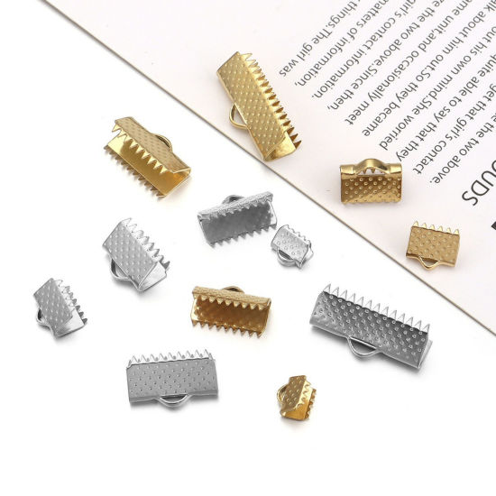 Imagen de 20 Unidades Respetuoso del Medio Ambiente Latón Cuerda Cinta Crimp final Al Por Mayor Para Pulsera Collar Joyería Oro Real Chapado