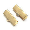 Picture of 20 PCs Eco-friendly Brass Ribbon Crimp End Wholesale Real Gold Plated