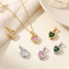 Imagen de 2 Unidades Latón (sin cadmio)+ Circón Artificial día de San Valentín Colgantes Charms Al Por Mayor, Corazón Multicolor 16mm x 9mm