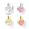 Bild von 2 Stück Messing + Kubisch Zirkonia Valentinstag Charm-Anhänger Großhandel, Bunt Herz Klar Zirkonia 18mm x 11.5mm