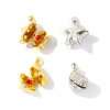 Picture of 2 PCs Brass Valentine's Day Charm Pendant Wholesale, Multicolor Can Open Fuchsia Cubic Zirconia