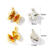 Picture of 2 PCs Brass Valentine's Day Charm Pendant Wholesale, Multicolor Can Open Fuchsia Cubic Zirconia