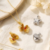 Picture of 2 PCs Brass Valentine's Day Charm Pendant Wholesale, Multicolor Can Open Fuchsia Cubic Zirconia