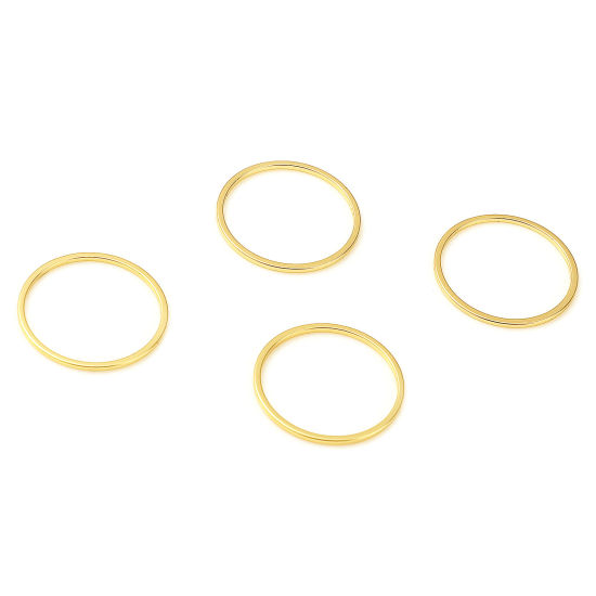 Image de 10 Pcs Connecteurs Pendentifs Breloques en Laiton Plaqué Or Véritable 18K Annulaire 30mm Dia.