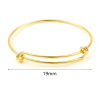 Picture of Brass Bangles Bracelets Round 18K Real Gold Plated Adjustable 19cm(7 4/8") long, 2 PCs