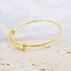Picture of Brass Bangles Bracelets Round 18K Real Gold Plated Adjustable 19cm(7 4/8") long, 2 PCs