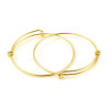 Picture of Brass Bangles Bracelets Round 18K Real Gold Plated Adjustable 19cm(7 4/8") long, 2 PCs