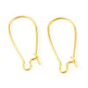 Picture of 10 PCs Brass Hoop Earrings 18K Real Gold Plated U Shaped With Loop 25mm x 11mm, Post/ Wire Size: 0.7mm(21 gauge)