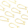 Picture of 10 PCs Brass Hoop Earrings 18K Real Gold Plated U Shaped With Loop 25mm x 11mm, Post/ Wire Size: 0.7mm(21 gauge)