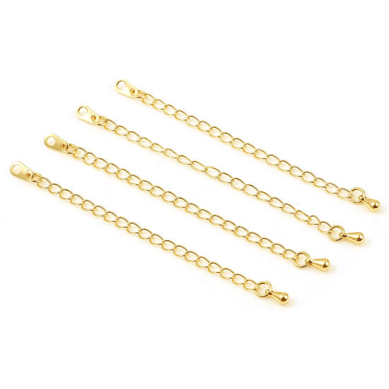 Image de Chaînes d'Extension en Laiton Plaqué Or Véritable 18K Placage 7.5cm, 5 Pièces