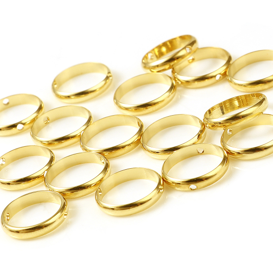Image de Cadres de Perles en Laiton Rempli d'Or Rond (Convient pour Perles: 10mm Dia.) 12mm Dia., 5 Pcs