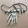 Picture of Halloween Necklace White Hand Skull 1 Piece