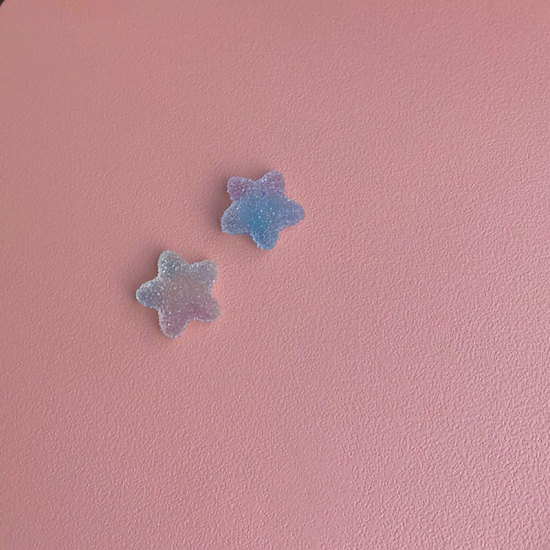 Image de Boucles d'Oreilles Puces Bleu Etoile 20mm x 20mm, 1 Paire