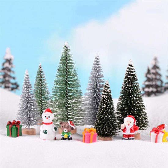 Image de Vert clair - Arbre de Noël Décoration de Noël  Flocons de neige artificiels Style2 Décoration Décoration de Noël Vert Arbre Mini argent