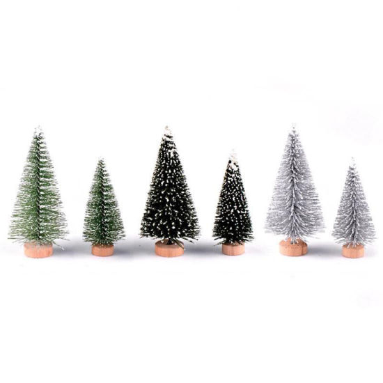 Image de Argent - Style6 Arbre de Noël Décoration de Noël Flocons de neige artificiels Décoration Noël Vert Argent Mini Arbre
