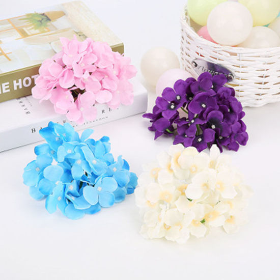 Image de Rouge - Style1  Artificielle Fleurs Têtes Européenne Hortensia Fleurs En Soie Faux Flores Pour Le Mariage Décoration Fond Mur DIY Fleur