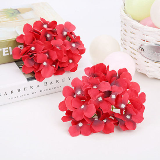 Image de Rouge - Style1  Artificielle Fleurs Têtes Européenne Hortensia Fleurs En Soie Faux Flores Pour Le Mariage Décoration Fond Mur DIY Fleur