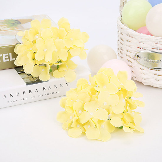 Image de Jaune - Style10 Artificielle Fleurs Têtes Européenne Hortensia Fleurs En Soie Faux Flores Pour Le Mariage Décoration Fond Mur DIY Fleur