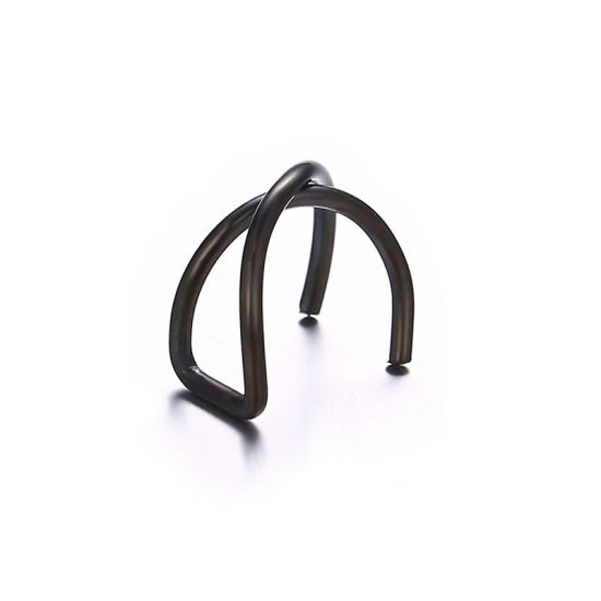 Immagine di Orecchino a Clip Pistola Nera A Forma di U 12mm x 10mm, 1 Pz