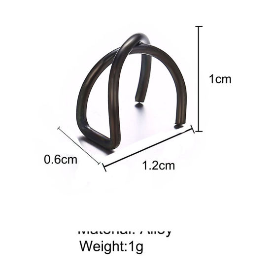 Immagine di Orecchino a Clip Pistola Nera A Forma di U 12mm x 10mm, 1 Pz
