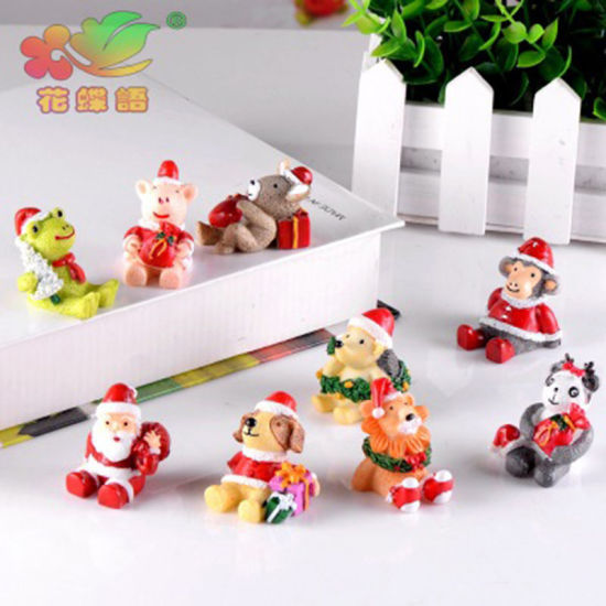 Picture of Resin Ornaments Decorations Multicolor Hedgehog Christmas Hats 36mm x 35mm, 1 Piece