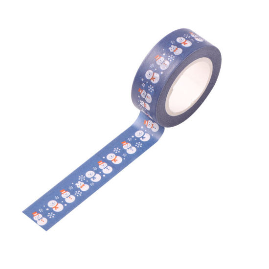 Image de Ruban Adhésif de Washi Multicolore Noël Bonhomme de Neige de Noël 15mm, 1 Pièce (env. 10 M/Rouleau)