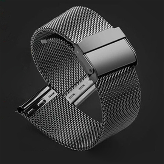 Image de Bandes de Montre en 304 Acier Inoxydable Gun Métal Largeur: 22mm, 17cm - 16cmlong, 1 Pièce