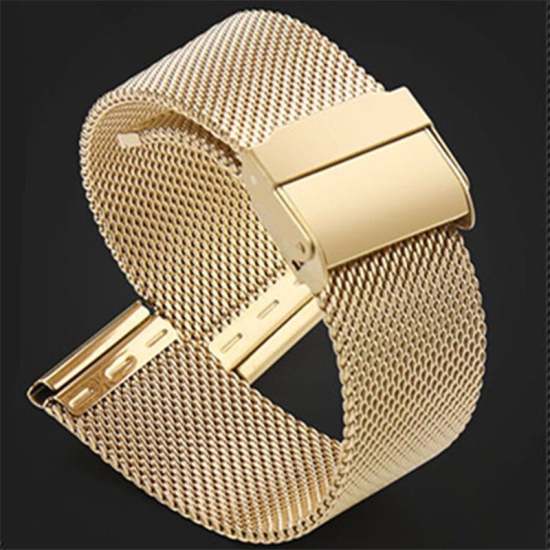 Image de Bandes de Montre en 304 Acier Inoxydable Doré Largeur: 18mm, 17cm - 16cmlong, 1 Pièce