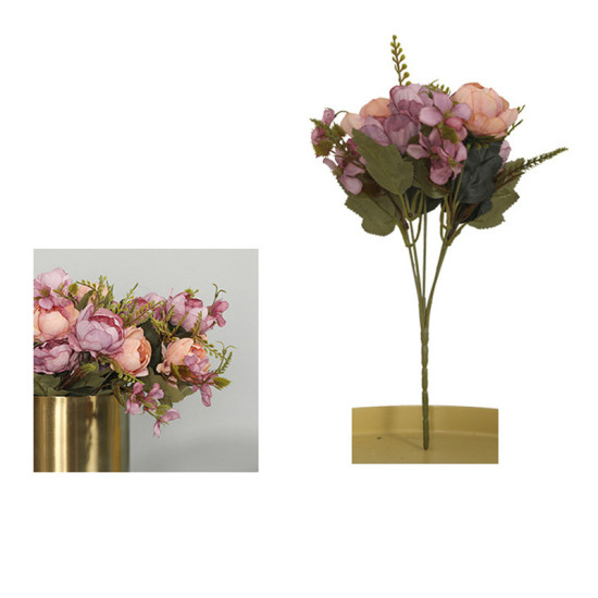 Image de Fleur Artificielle en Plastique Rose 30cm, 1 Pièce
