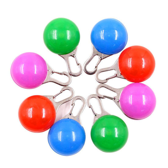 Image de Produits pour Animaux Familiers en PVC Pendentif Rond Rouge LED Lumineux 5.5cm x 3.5cm, 1 Pièce