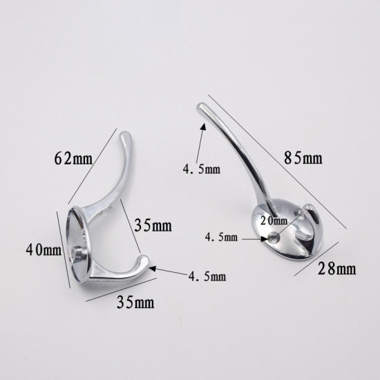 フック シルバートーン 8.5cm x 2.8cm, 1 個 の画像
