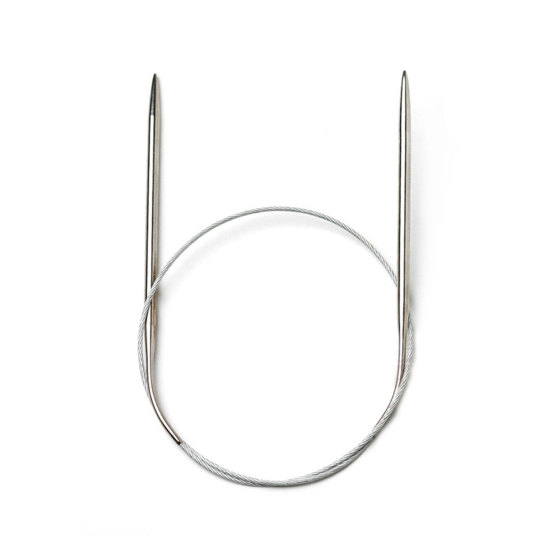 Image de 3mm Aiguille Circulaire Circulaire en Acier Inoxydable 43cm long, 1 Paire
