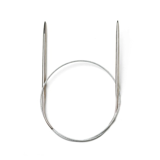Image de 1 Paire 4mm Aiguille Circulaire en Acier Inoxydable 65cm long