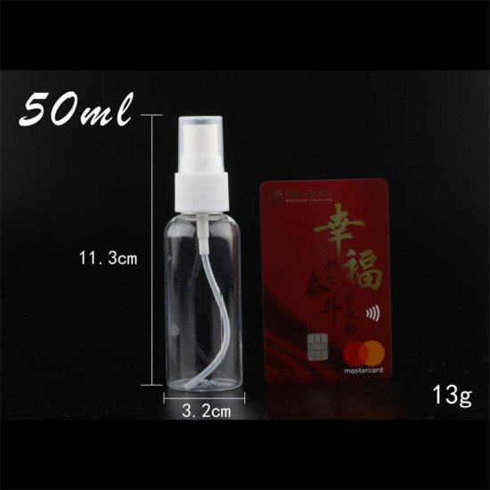Image de ( 50ml ) Spray Bouteille Portable en PET Blanc Transparent 11.3cm x 3.2cm, 5 Pcs