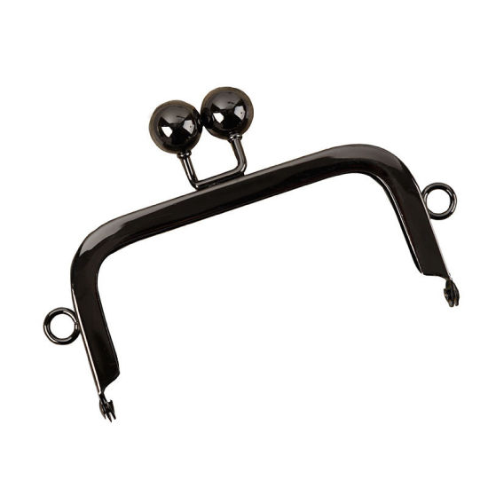 Image de Fermoirs à Clips pour Sacs à Main en Alliage de Zinc Forme Balle Gun Métal 10.5cm x 5.5cm 1 Pièce
