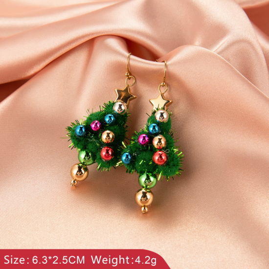 Image de Boucles d'Oreilles Doré Multicolore Pin de Noël 1 Paire